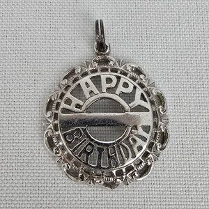 Vintage 925 Sterling Silver Happy Birthday Bracelet Charm